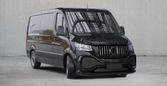 Передний бампер с решеткой ABS (под покраску) для Mercedes Sprinter W907/W910 2018- гг