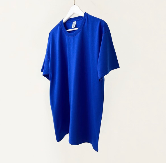 Мужская футболка классическая с коротким рукавом OW0001 цвет ярко-синий (электрик) размер S