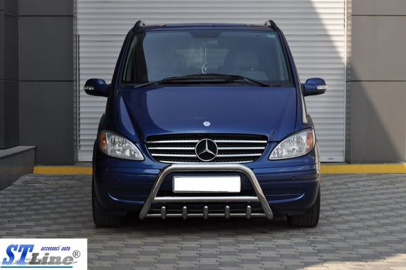 Кенгурятник WT003/004 (нерж.) 50мм, без надписи для Mercedes Viano 2004-2015 гг | Зображення 3