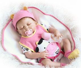 Силіконова Колекційна Лялька Реборн Reborn Дівчинка Машенька (Вінілова Лялька) Висота 57 см