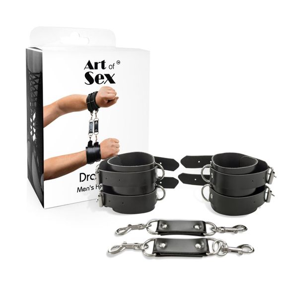 Наручники мужские Art of Sex - Handcuffs Dragons man из экокожи, цвет черный | Зображення 3