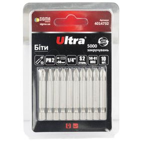 Набір біт Ultra PH2×50мм ¼" 10шт S2 (блістер) 4014732