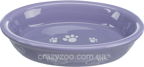 Миска для котів Trixie Ceramic Bowl керамічна фіолетова рибка 10x15 см 200 мл TX-24495