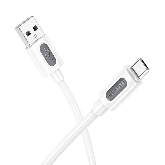 Дата кабель Borofone BX114 Structure USB to MicroUSB 2.4A (1m) White | Зображення 1