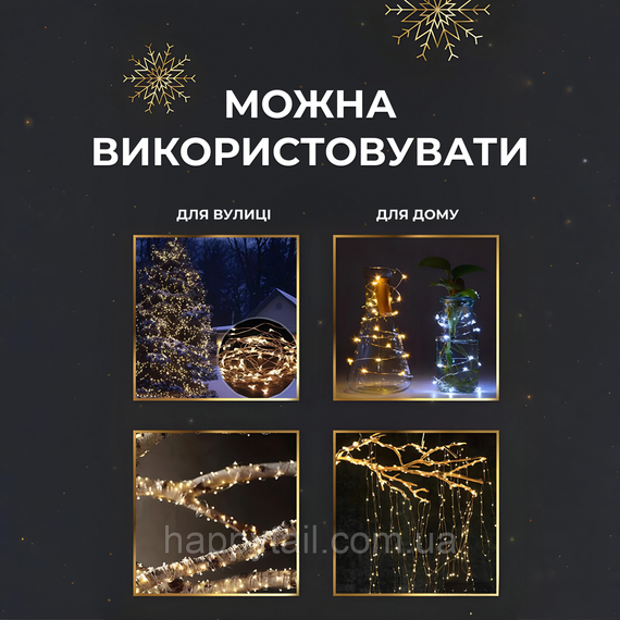 Гірлянда роса на пульті 200 метрів на 2000 світлодіодів крапля білий провід жовтий 2000L200MWY | Зображення 1