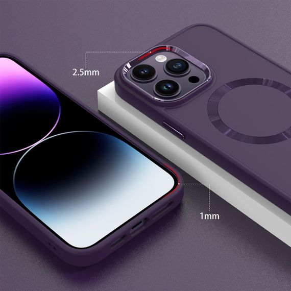 TPU чехол Bonbon Metal Style with MagSafe для Apple iPhone 13 Pro Max (6.7") Фиолетовый / Dark Purple | Зображення 5