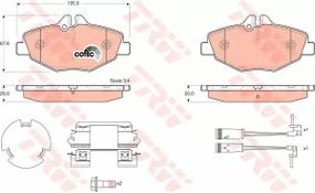 Колодки гальмівні дискові MERCEDES E200/E220/E240/E270/E280, TRW (GDB1542)