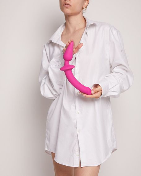 Анальна пробка з дилдо 2в1 Strap-On-Me SWITCH PLUG-IN DILDO Fuchsia L, діаметр 4,5/3,4 см | Зображення 5