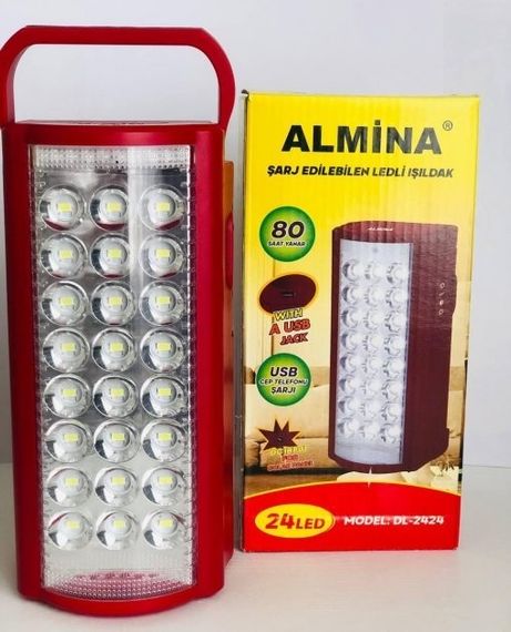 Фонарь переносной светодиодный с повербанком ALFARID (Almina) , встроенный аккумулятор DL-2424 30000 MAH, 24 LED, ЗУ 220V | Зображення 2
