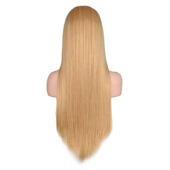 Парик ровный аниме c длинной челкой "Пшеничный блонд" - 70см | Зображення 2