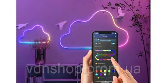 Умная гибкая LED Neon RGB лента-шланг 5 метров от USB управление режимами с телефона,Bluetooth приложение,пульт | Зображення 6