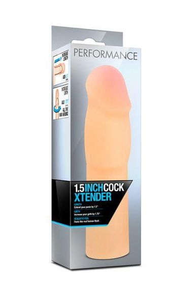 Насадка кібершкіра PERFORMANCE 1.5 INCH COCK XTENDER BEIGE Sex Aura | Зображення 2