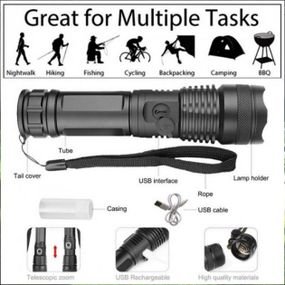 Ліхтар ручний Police X71A-HP50, ЗУ micro USB, 1x18650/3xAAA, zoom, індикація заряду