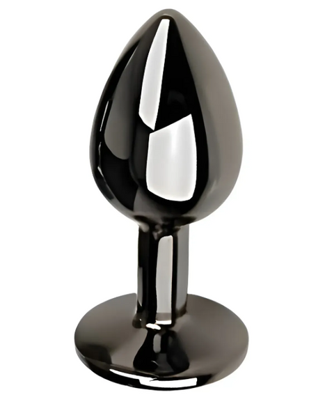 Анальная пробка с кристаллом EGZO - Dark Gray Round Plug Red, size S Sex Aura | Зображення 2