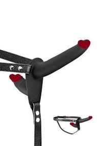 Двойной страпон Fetish Tentation Strap-On with Double Dildo Black Sex Aura