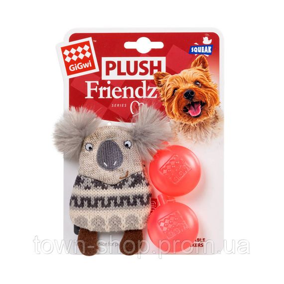 Игрушка для собак Коала с пищалкой GiGwi Plush, текстиль, 10 см | Зображення 1