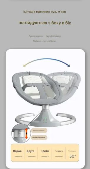 Колисковий центр шезлонг-гойдалка+москітна сітка (підвісні іграшки) | Зображення 5