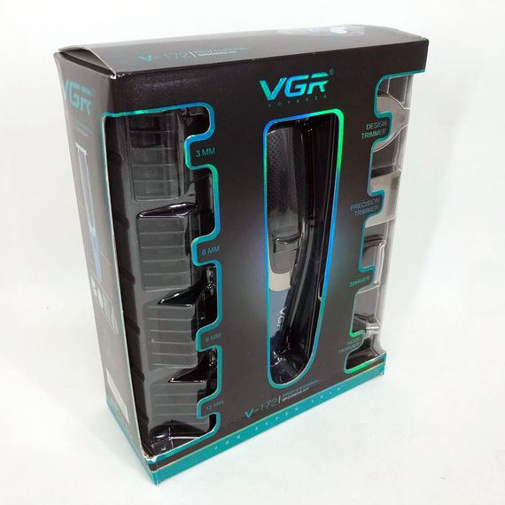 Машинка триммер 4в1 VGR V-172 для стрижки волосся на акумуляторі зарядка USB, електробритва для голови | Зображення 6