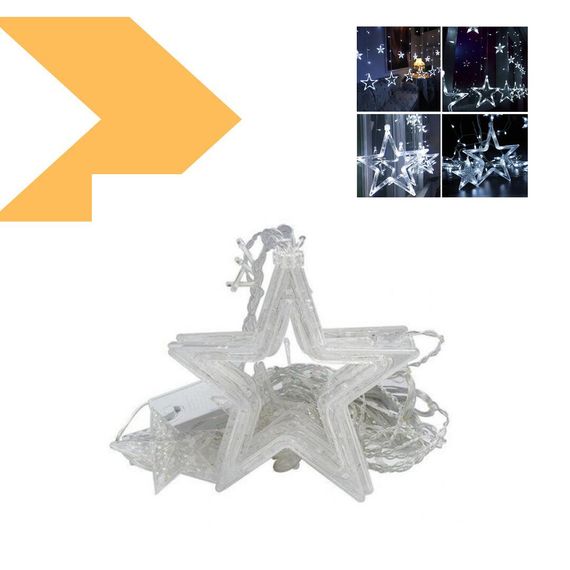 Гірлянда STAR CURTAIN 12W Звезды біла 3M*80CM*50CM (47679-8113_223) | Зображення 1