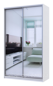Шафа купе Сіті 24 Doros Білий 2 Дзеркала 140х60х240 (42002090)