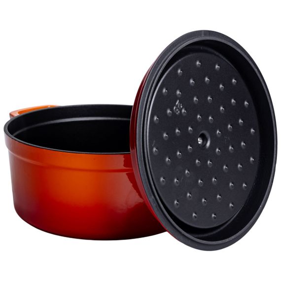 Кокотниця чавунна емальована 4,5 л, помаранчевий Yiwu HP-FLG-4 ORANGE | Зображення 3