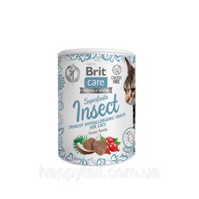 Лакомство Brit Care Superfruits Snack Insect д/котов гипоаллергенные с насекомыми кокосом и шиповником 100 г