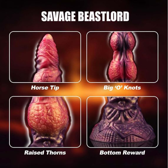 Фалоімітатор Power Monsters Savage Beastlord – 24 cm Rippled Monster Silicone Dildo Sex Aura | Зображення 2