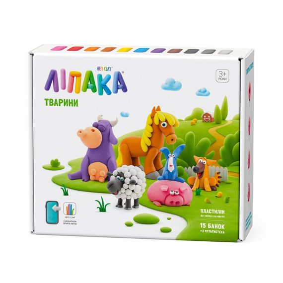 Меганабор самозатвердевающего пластилина Домашние животные ЛИПАКА 15012-UA01