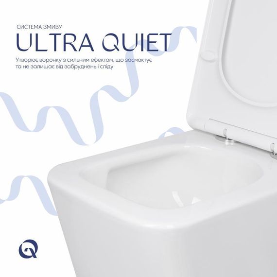 Унитаз напольный Qtap Crow Ultra Quiet безободковый с ягодением Soft-close QTCRO27W51028 | Зображення 4