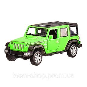 Детская машинка металлическая Jeep Wrangler Rubicon АВТОПРОМ 6616 масштаб 1:32 (Зеленый)