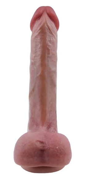 Большой фаллоимитатор с мошонкой на присоске OYO - Dildo Double Layer Silicone YQW-072 (длина 22 см, диаметр 3.8 см) Sex Aura | Зображення 1