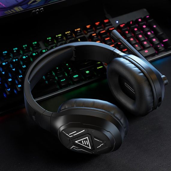 Беспроводная игровая гарнитура Bluetooth 2,4 ГГц, 3,5 мм наушники накладные полноразмерные для PC PS4 PS5 Mac | Зображення 5