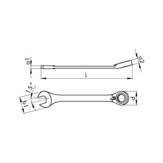 Набір комбінованих ключів Wurth з тріскачкою та перемикачем 8шт Zebra | Зображення 1