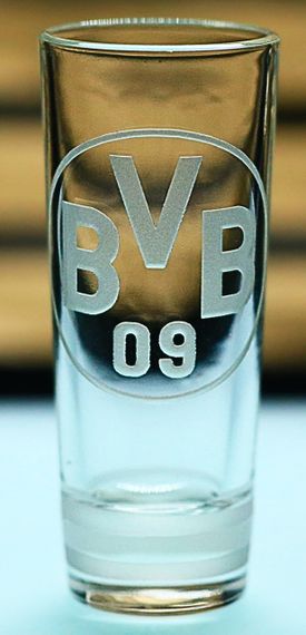 Подарункова чарка глянцева 60 мл з гравіюванням футбольного клубу Боруссія Дортмунд Borussia Dortmund