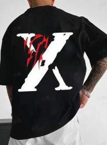 Футболка мужская с принтом повседневная M Черная