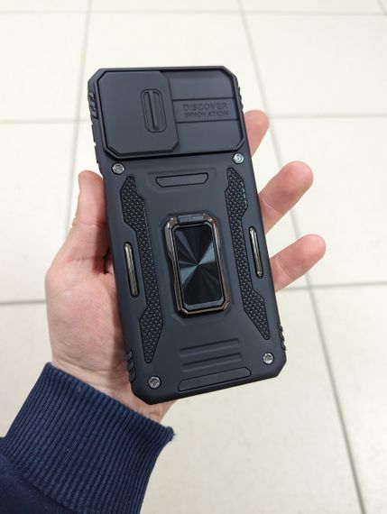 Чехол накладка для Motorola G14 Ring Magnet Camera slide с кольцом | Зображення 3