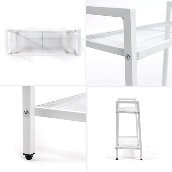 Стелаж-етажерка двоярусний з металу 60х26х60см Білий SW-00002102 | Зображення 4