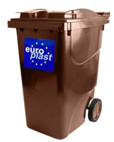 Сміттєвий бак пластиковий коричневий 360 літрів