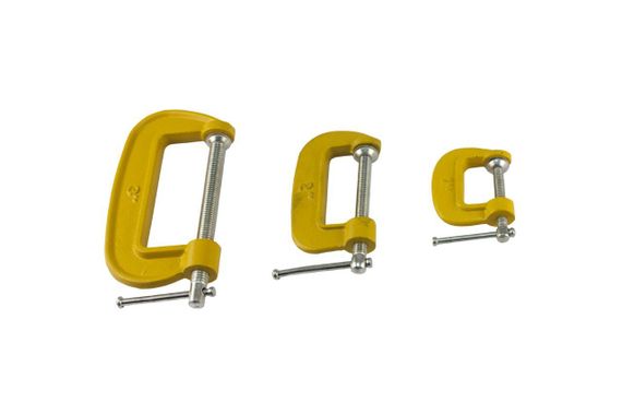 Набор струбцин G-тип Mastertool - 25 x 45 x 70 мм (3 шт.) (07-0300) | Зображення 1