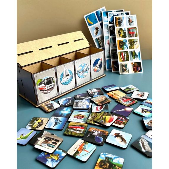 Настільна розвиваюча гра "Види транспорту" Ubumblebees (ПСФ109) PSF109 комодик-сортер | Зображення 3