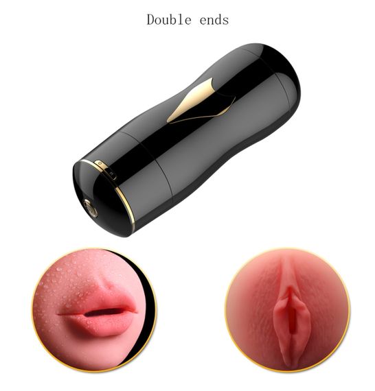 Мастурбатор із двома входами на присосці Boss Series: Vibrating Masturbation Cup Black, BS6300056 Sex Aura | Зображення 1