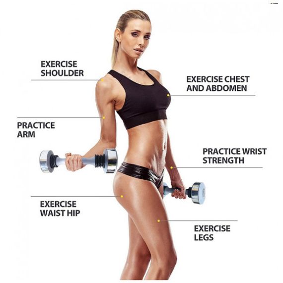 Виброгантель гантеля тренажер для фитнеса Supretto Shake Weight 1.1 кг виброгантеля | Зображення 6