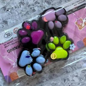 Набор 4шт Лапка антистресс сквиш таба Разноцветный на черном