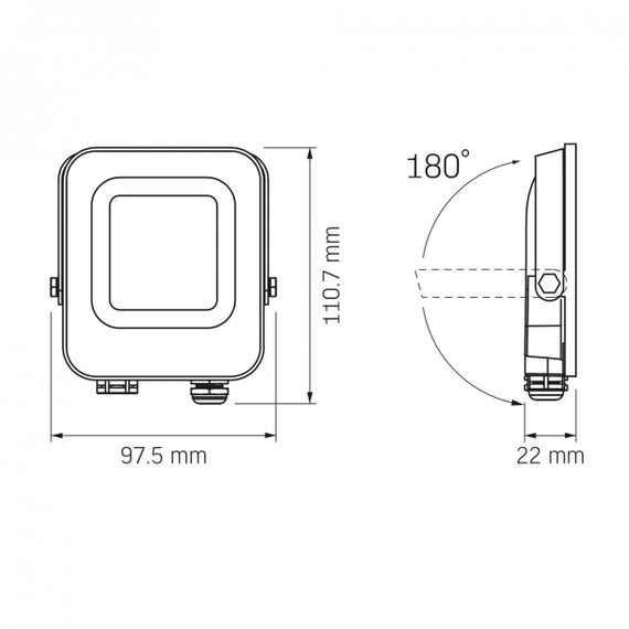 LED прожектор VIDEX F3e 1000Lm 5000K AC/DC 12-48V | Зображення 1