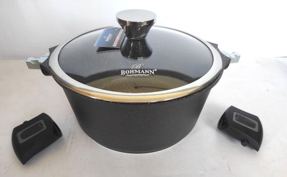 Каструля Bohmann BH-1730-24CR, 4.3 л, 24 см, алюмінієва з кришкою та антипригарним покриттям | Зображення 1