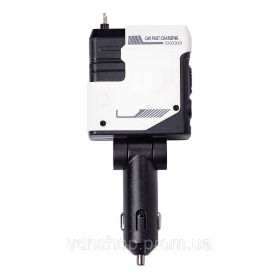 Автомобільний зарядний пристрій MECHA з висувними кабелями та портами USB/Type-C Білий HP-A1W | Зображення 3