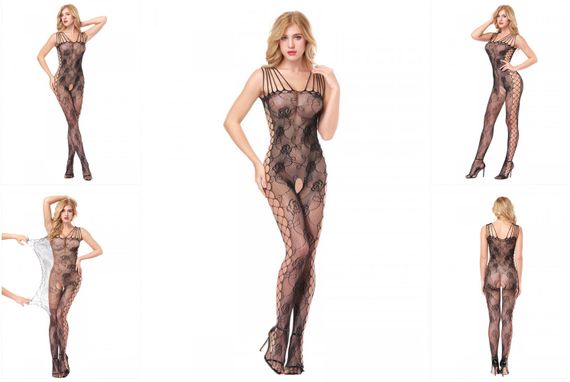 БодіСтокінг (Боді комбінезон Сітка) Babydoll 42 Чорний 8987 | Зображення 5