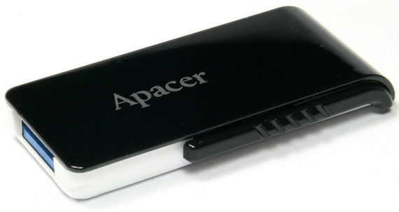 Флешка 64Гб USB 3.0 чорний AH350 Apacer | Зображення 1