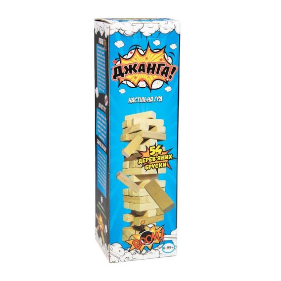 Розважальна гра "Джанга" 30770, 54 бруски, дерев'яна, українською мовою | Зображення 1