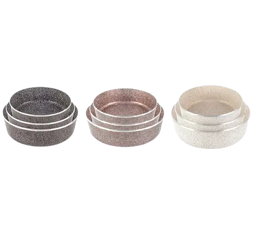 Набір дека можна в посудомийці антипригарне гранітне покриття три листи LEXICAL LG-640301-3 22/26/30 см Creame | Зображення 1